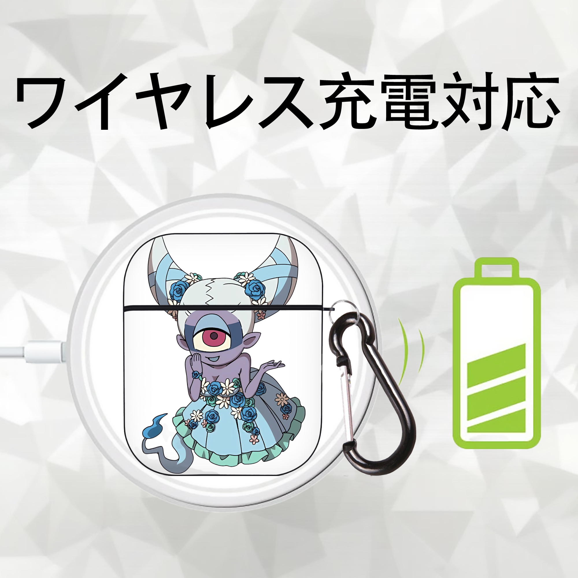 妖怪ウォッチ Yo-kai Watch AirPods 第2世代保護ケース ハードシェル ブラック 耐衝撃・防指紋・カラビナ付き
