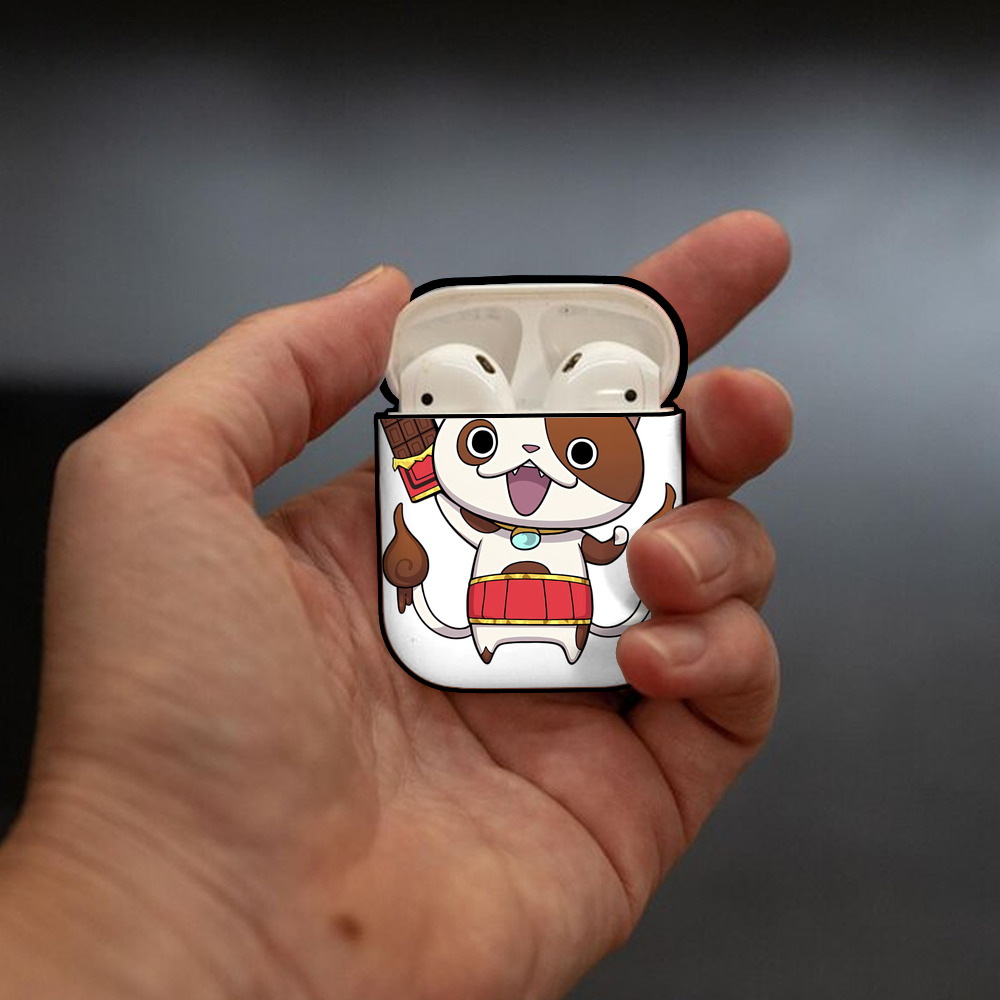 妖怪ウォッチ Yo-kai Watch AirPods 第2世代保護ケース ハードシェル ブラック 耐衝撃・防指紋・カラビナ付き