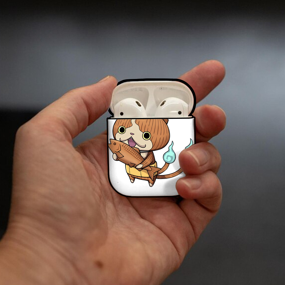 妖怪ウォッチ Yo-kai Watch AirPods 第2世代保護ケース ハードシェル ブラック 耐衝撃・防指紋・カラビナ付き