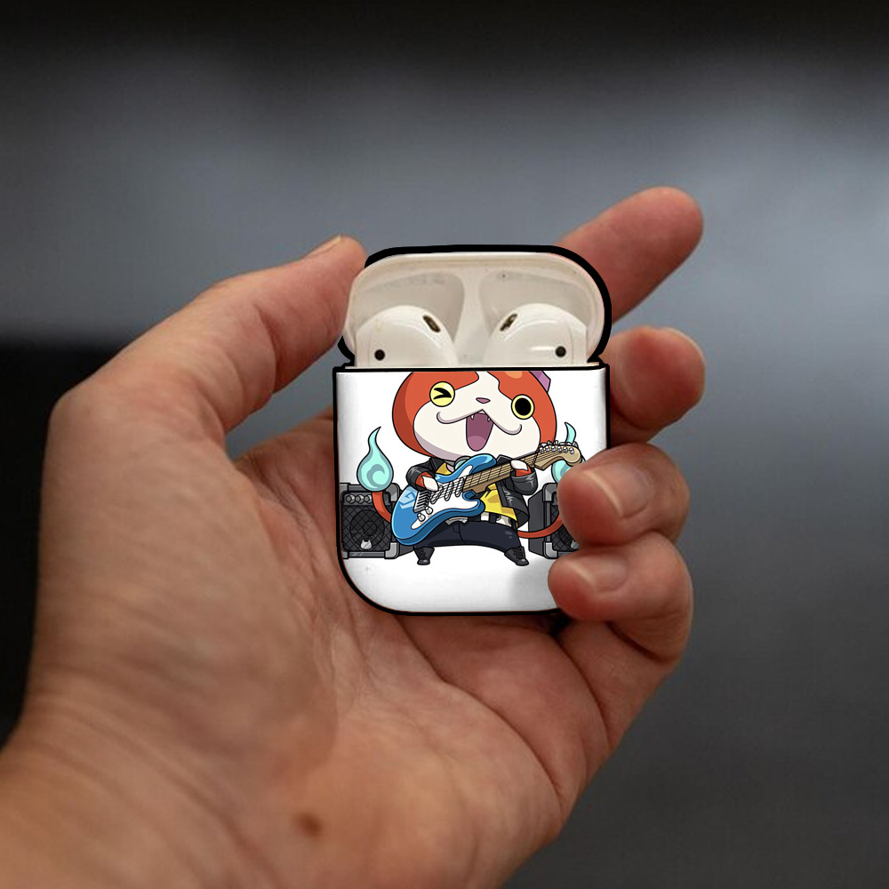 妖怪ウォッチ Yo-kai Watch AirPods 第2世代保護ケース ハードシェル ブラック 耐衝撃・防指紋・カラビナ付き