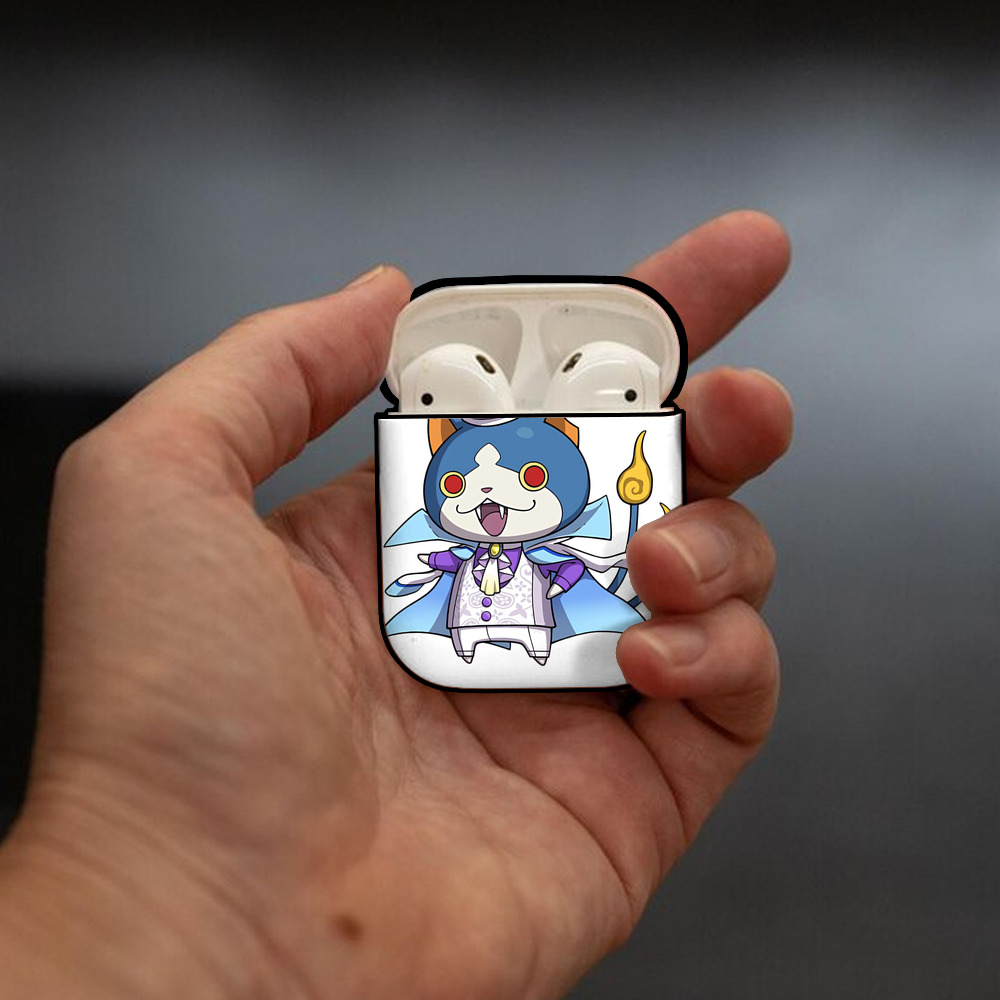 妖怪ウォッチ Yo-kai Watch AirPods 第2世代保護ケース ハードシェル ブラック 耐衝撃・防指紋・カラビナ付き