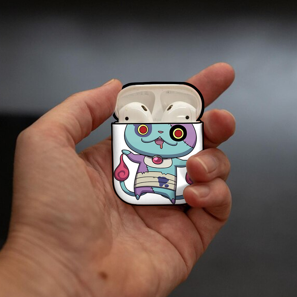 妖怪ウォッチ Yo-kai Watch AirPods 第2世代保護ケース ハードシェル ブラック 耐衝撃・防指紋・カラビナ付き