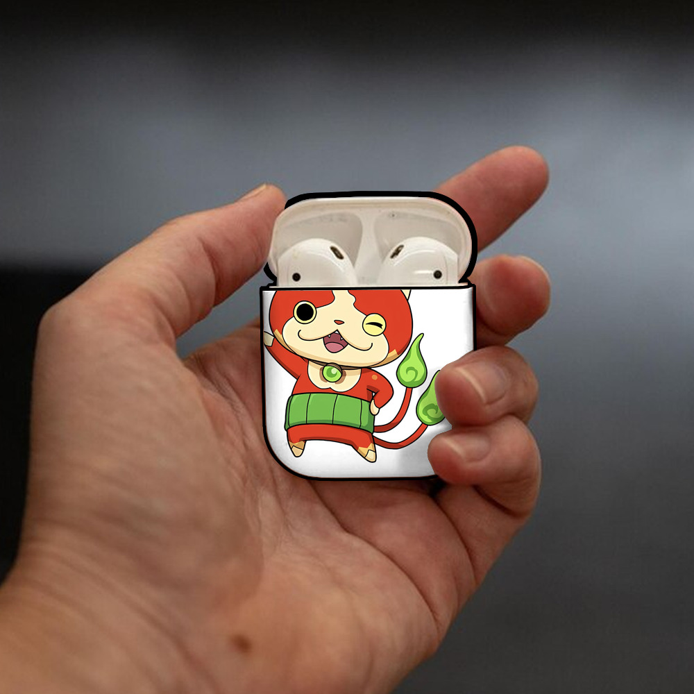 妖怪ウォッチ Yo-kai Watch AirPods 第2世代保護ケース ハードシェル ブラック 耐衝撃・防指紋・カラビナ付き