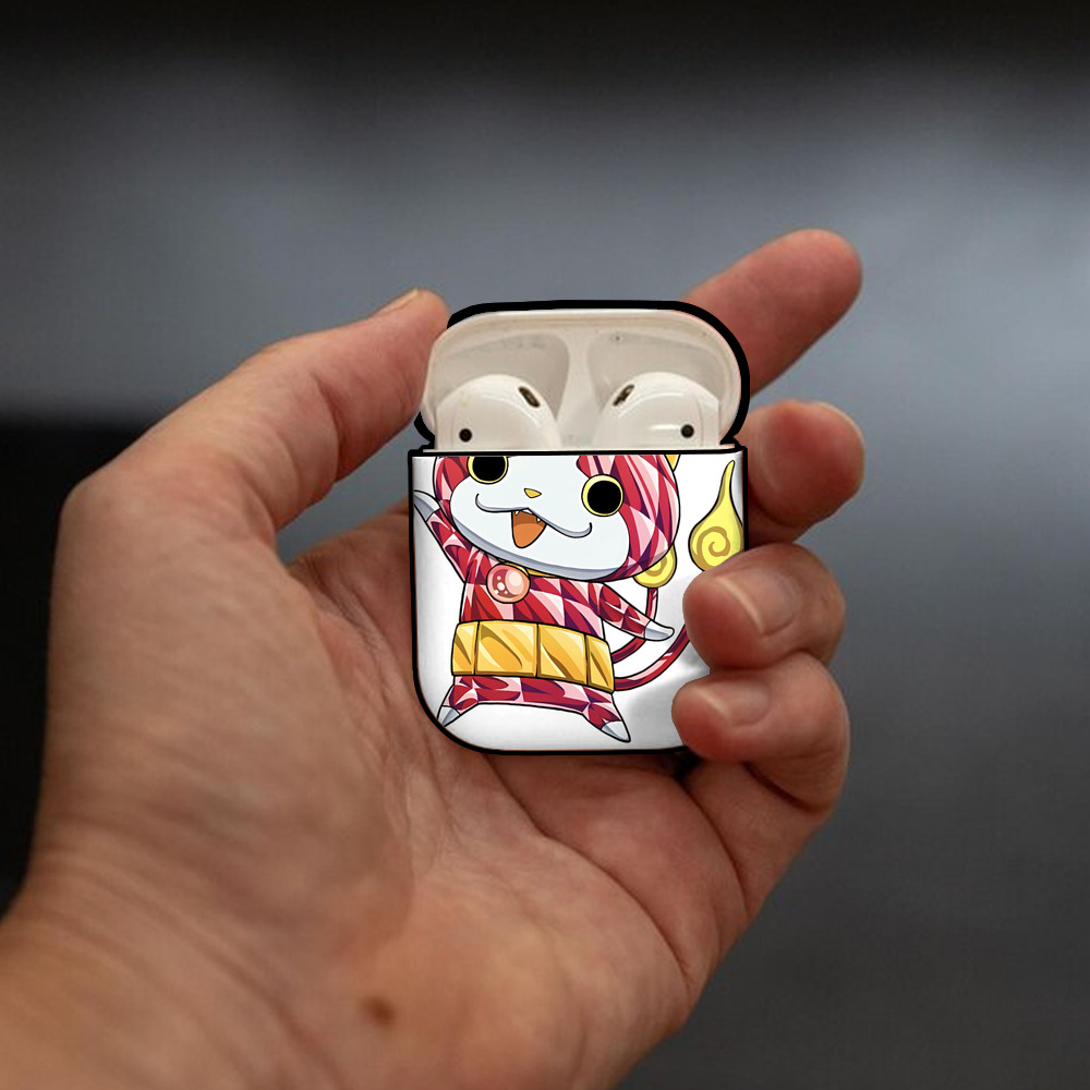 妖怪ウォッチ Yo-kai Watch AirPods 第2世代保護ケース ハードシェル ブラック 耐衝撃・防指紋・カラビナ付き