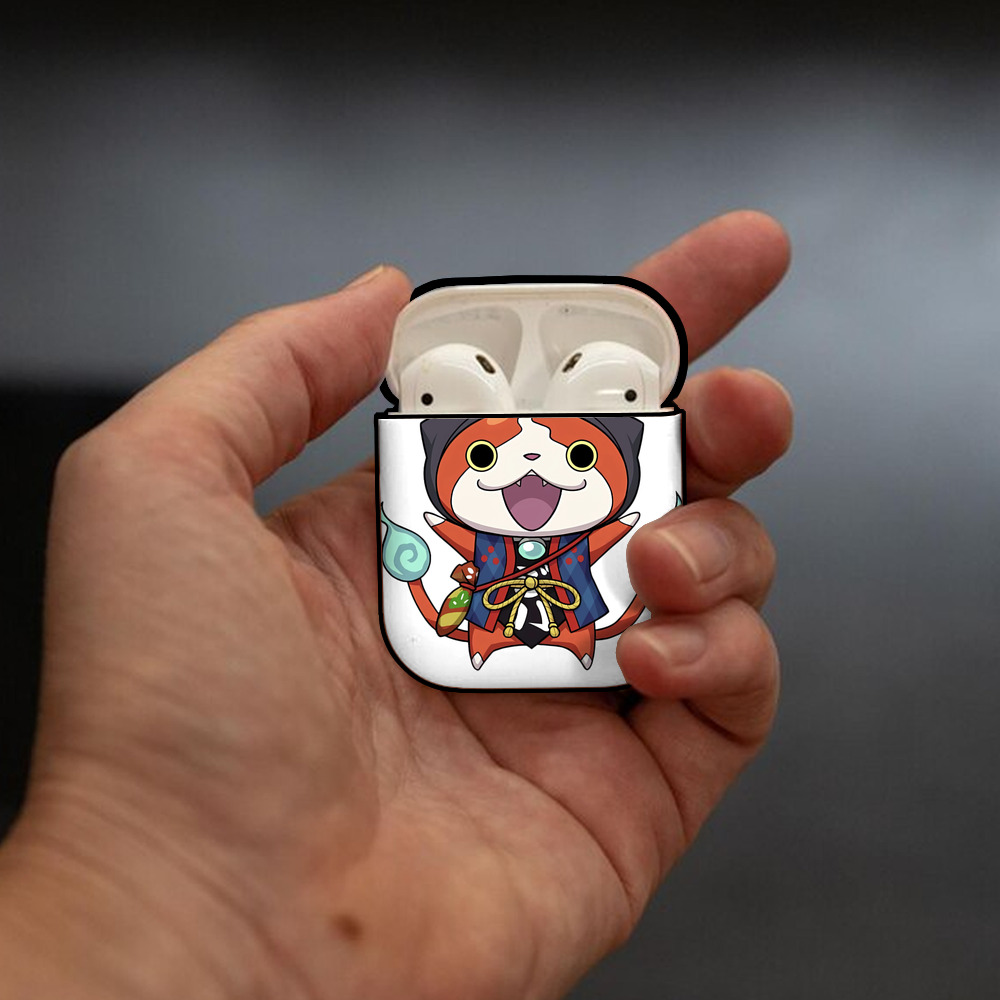 妖怪ウォッチ Yo-kai Watch AirPods 第2世代保護ケース ハードシェル ブラック 耐衝撃・防指紋・カラビナ付き