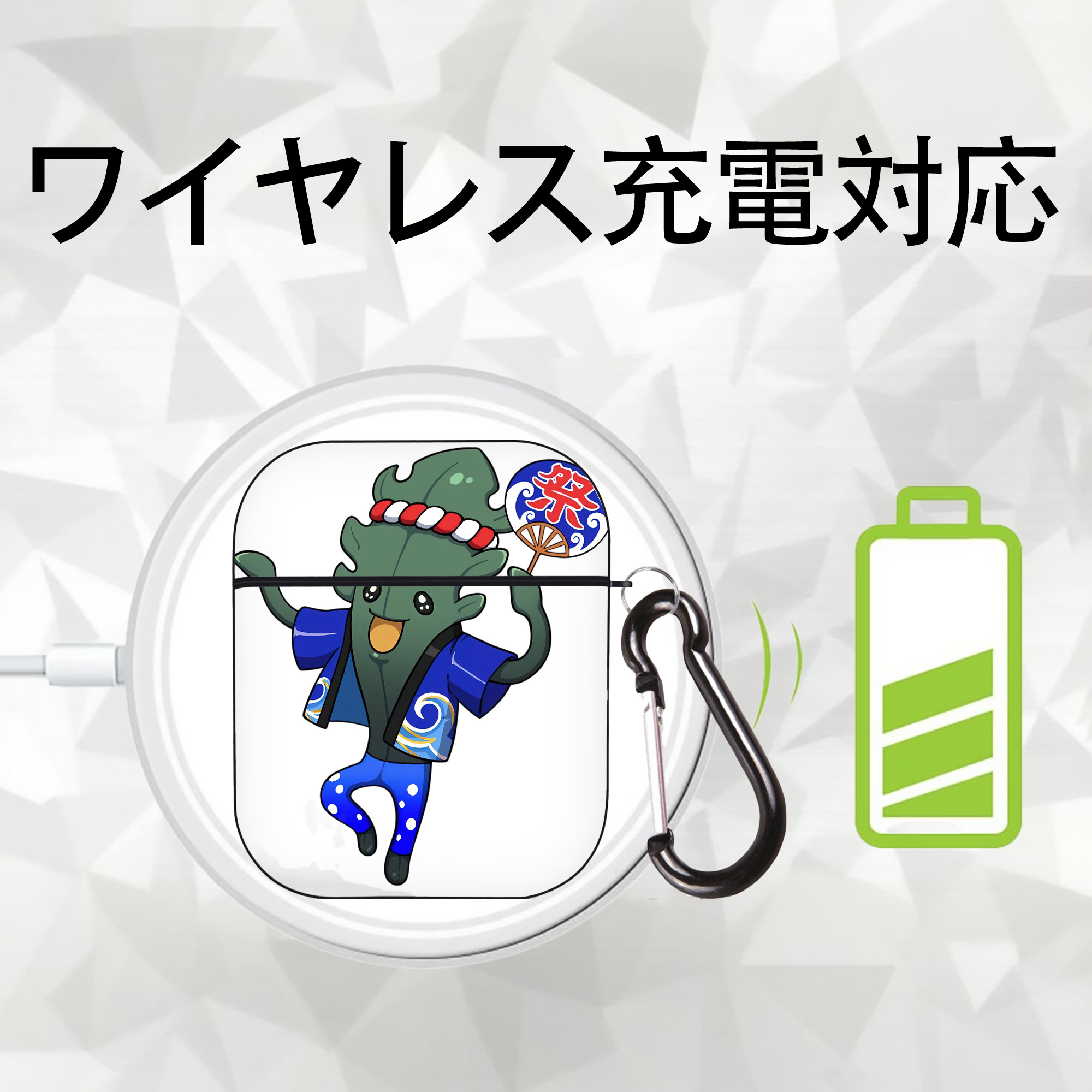 妖怪ウォッチ Yo-kai Watch AirPods 第2世代保護ケース ハードシェル ブラック 耐衝撃・防指紋・カラビナ付き
