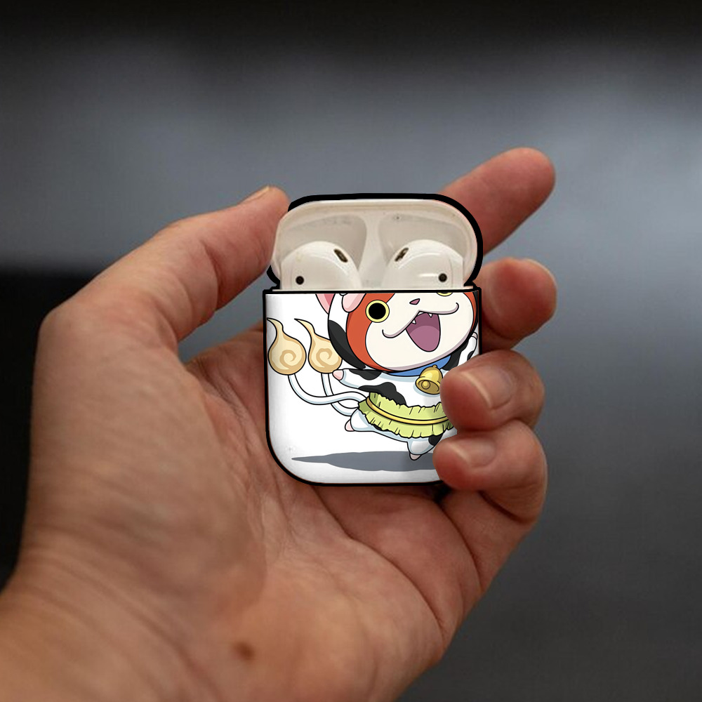 妖怪ウォッチ Yo-kai Watch AirPods 第2世代保護ケース ハードシェル ブラック 耐衝撃・防指紋・カラビナ付き