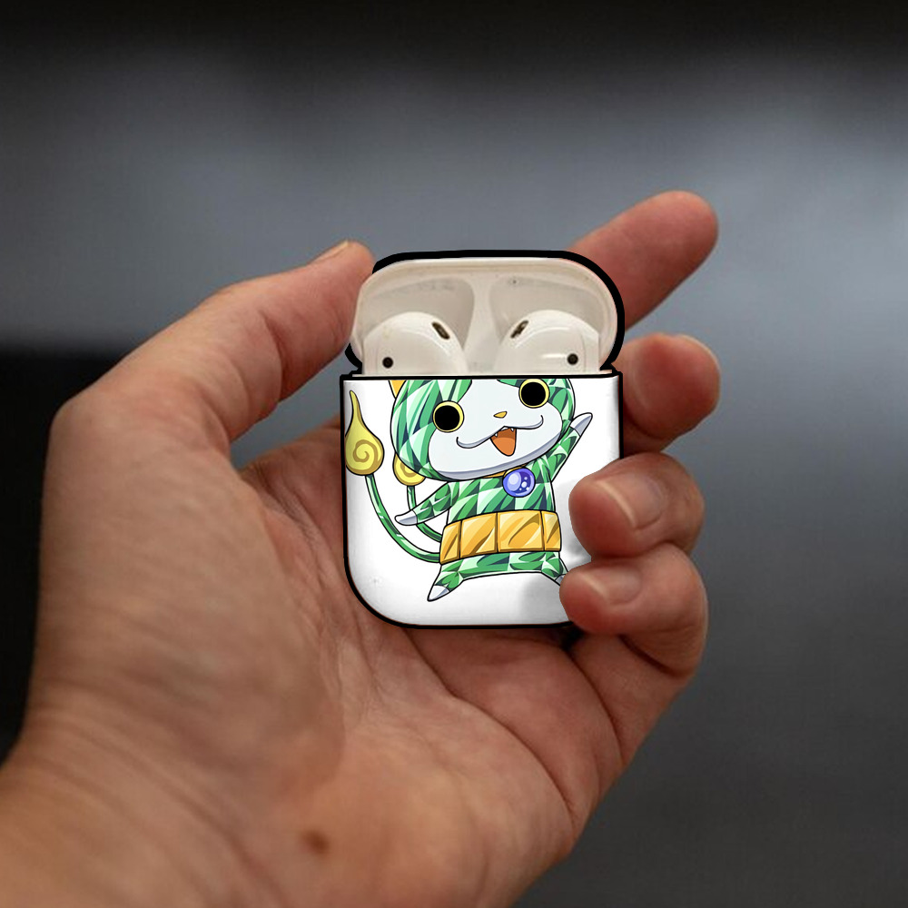 妖怪ウォッチ Yo-kai Watch AirPods 第2世代保護ケース ハードシェル ブラック 耐衝撃・防指紋・カラビナ付き