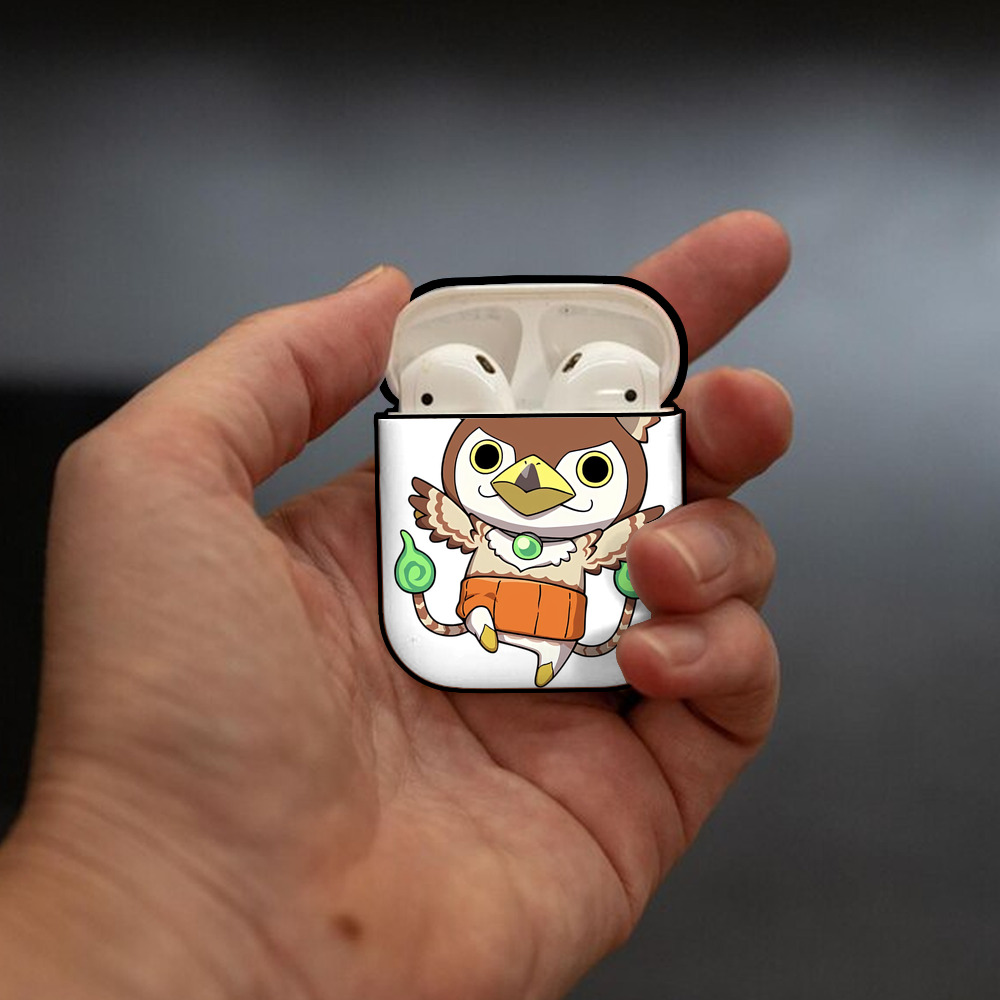 妖怪ウォッチ Yo-kai Watch AirPods 第2世代保護ケース ハードシェル ブラック 耐衝撃・防指紋・カラビナ付き