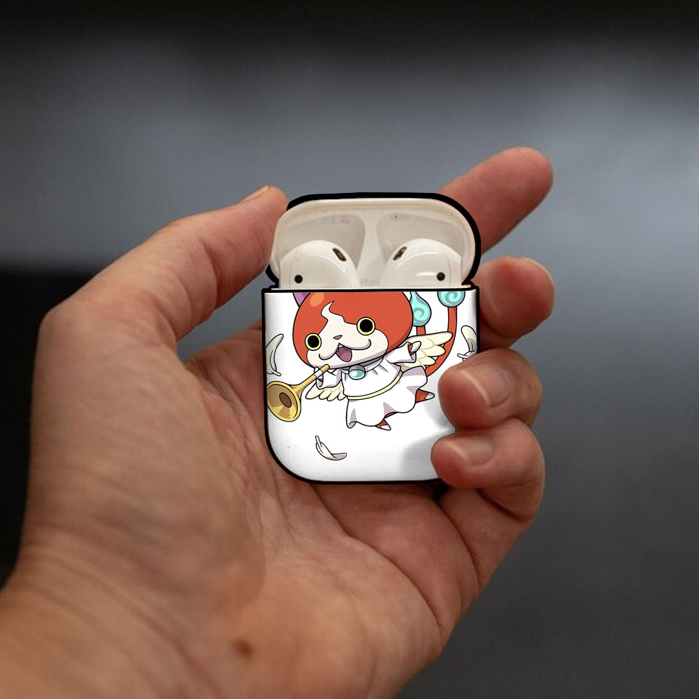 妖怪ウォッチ Yo-kai Watch AirPods 第2世代保護ケース ハードシェル ブラック 耐衝撃・防指紋・カラビナ付き