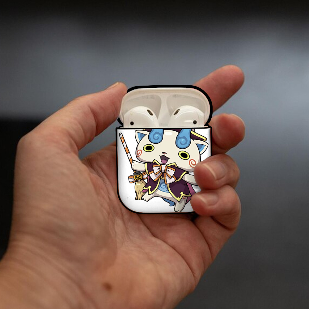 妖怪ウォッチ Yo-kai Watch AirPods 第2世代保護ケース ハードシェル ブラック 耐衝撃・防指紋・カラビナ付き