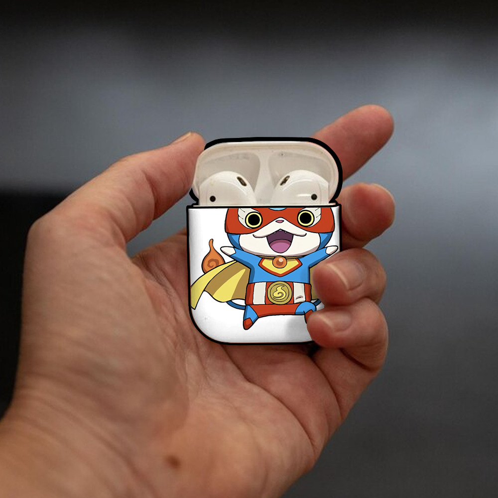 妖怪ウォッチ Yo-kai Watch AirPods 第2世代保護ケース ハードシェル ブラック 耐衝撃・防指紋・カラビナ付き
