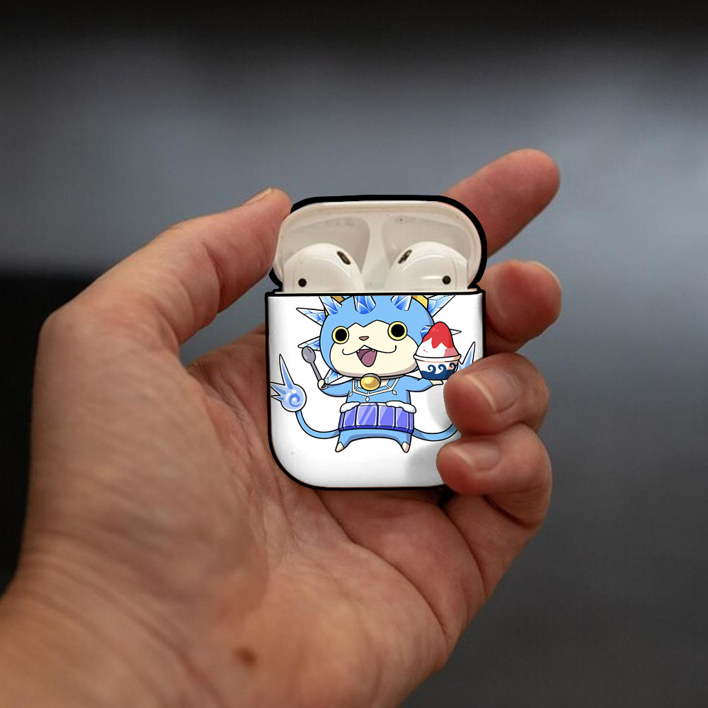 妖怪ウォッチ Yo-kai Watch AirPods 第2世代保護ケース ハードシェル ブラック 耐衝撃・防指紋・カラビナ付き