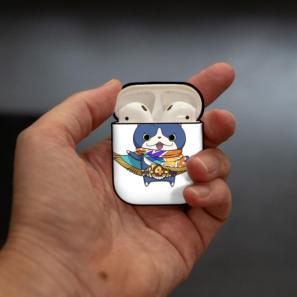 妖怪ウォッチ Yo-kai Watch AirPods 第2世代保護ケース ハードシェル ブラック 耐衝撃・防指紋・カラビナ付き