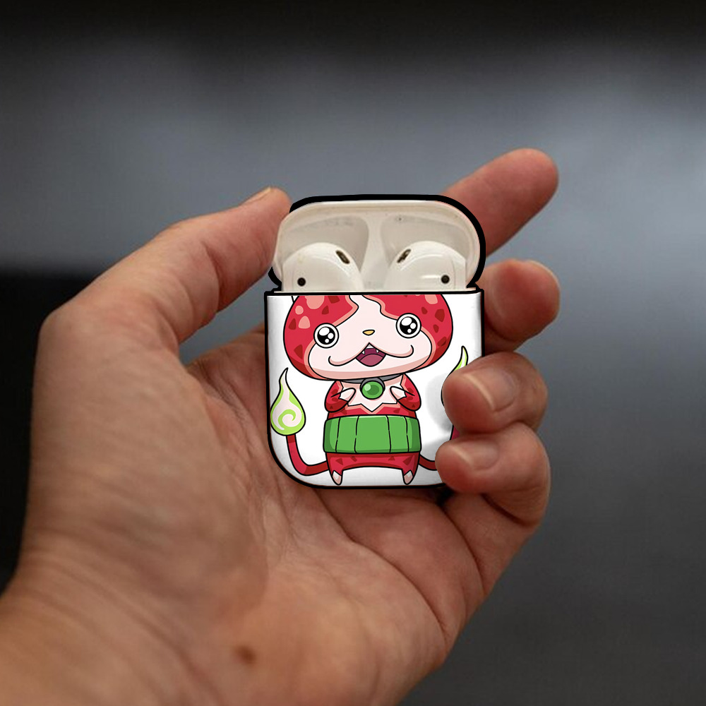 妖怪ウォッチ Yo-kai Watch AirPods 第2世代保護ケース ハードシェル ブラック 耐衝撃・防指紋・カラビナ付き