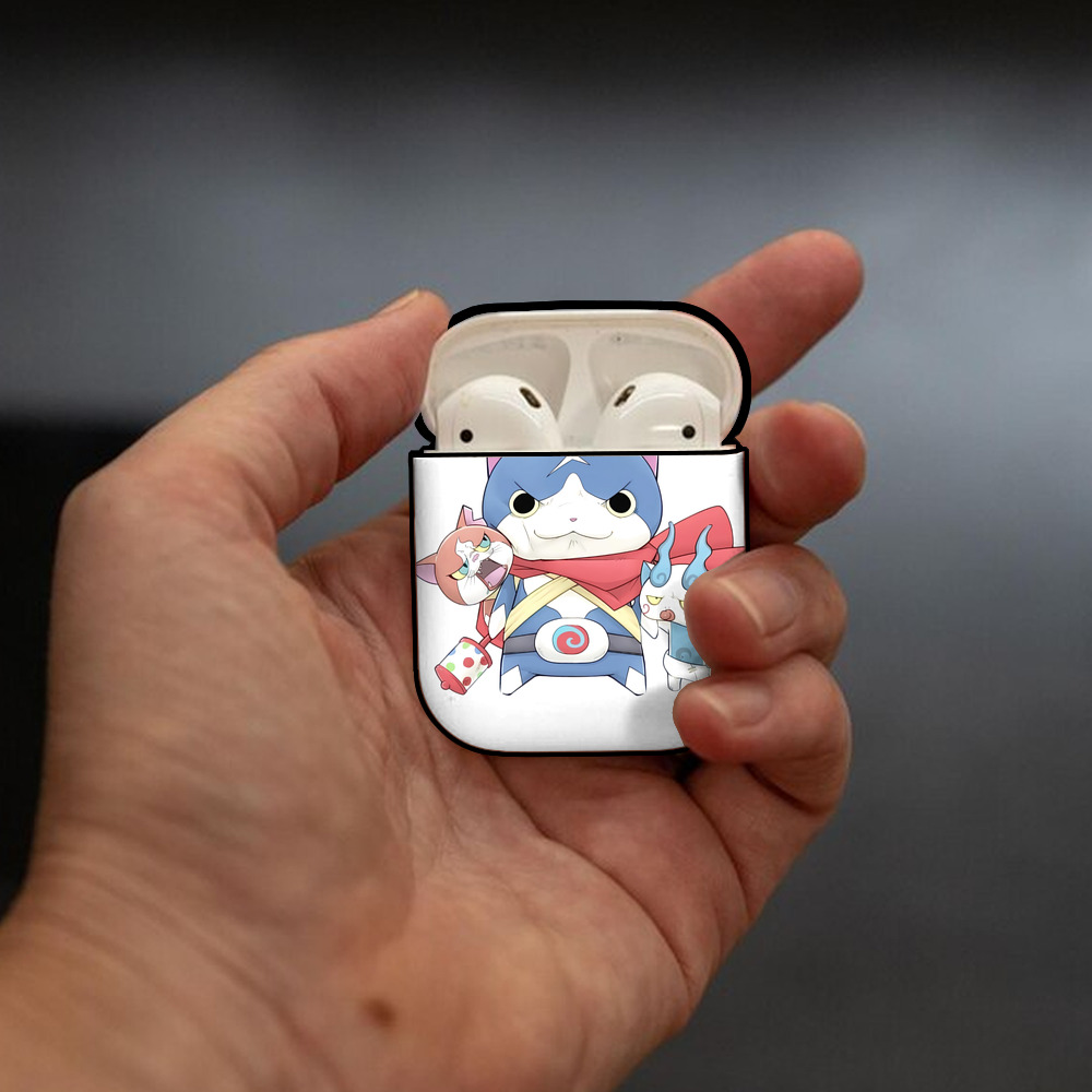妖怪ウォッチ Yo-kai Watch AirPods 第2世代保護ケース ハードシェル ブラック 耐衝撃・防指紋・カラビナ付き