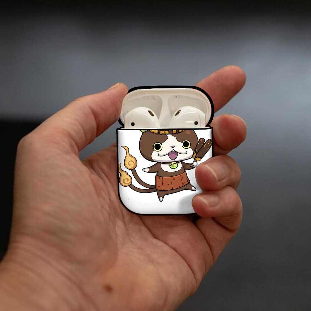 妖怪ウォッチ Yo-kai Watch AirPods 第2世代保護ケース ハードシェル ブラック 耐衝撃・防指紋・カラビナ付き