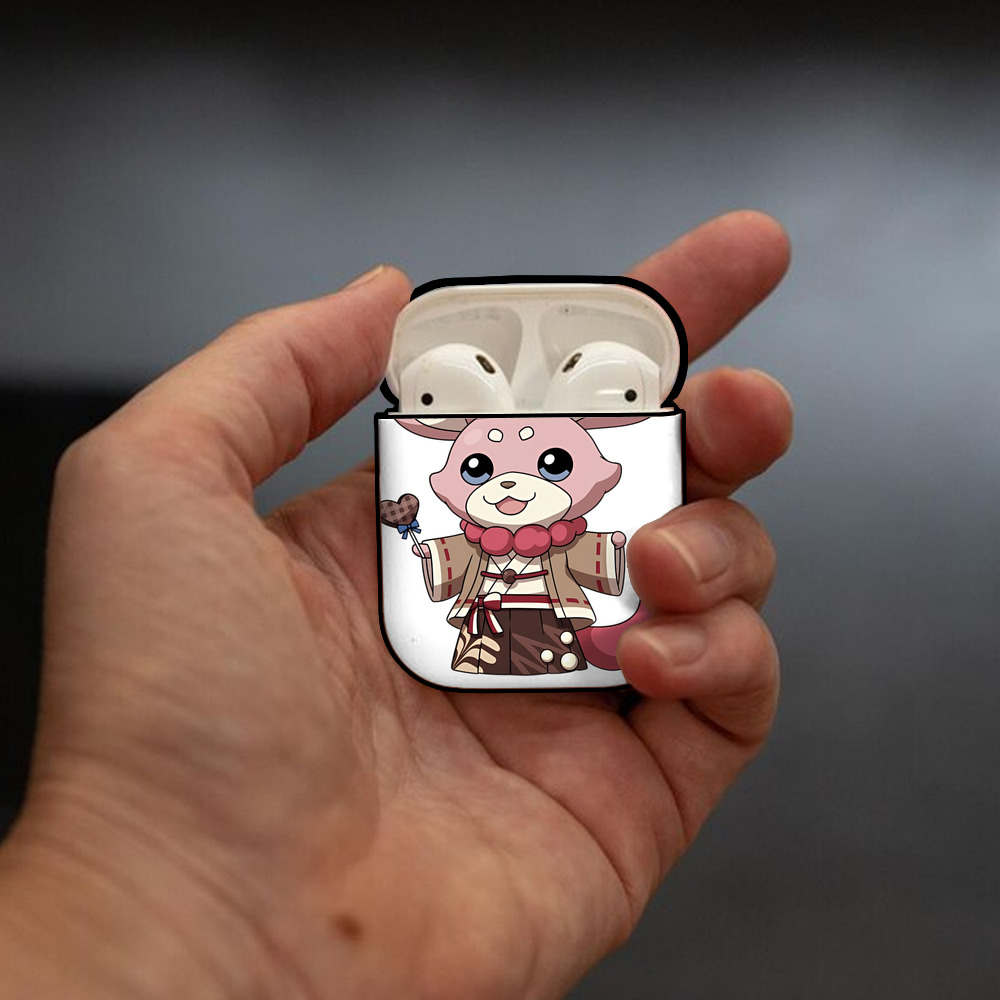 妖怪ウォッチ Yo-kai Watch AirPods 第2世代保護ケース ハードシェル ブラック 耐衝撃・防指紋・カラビナ付き