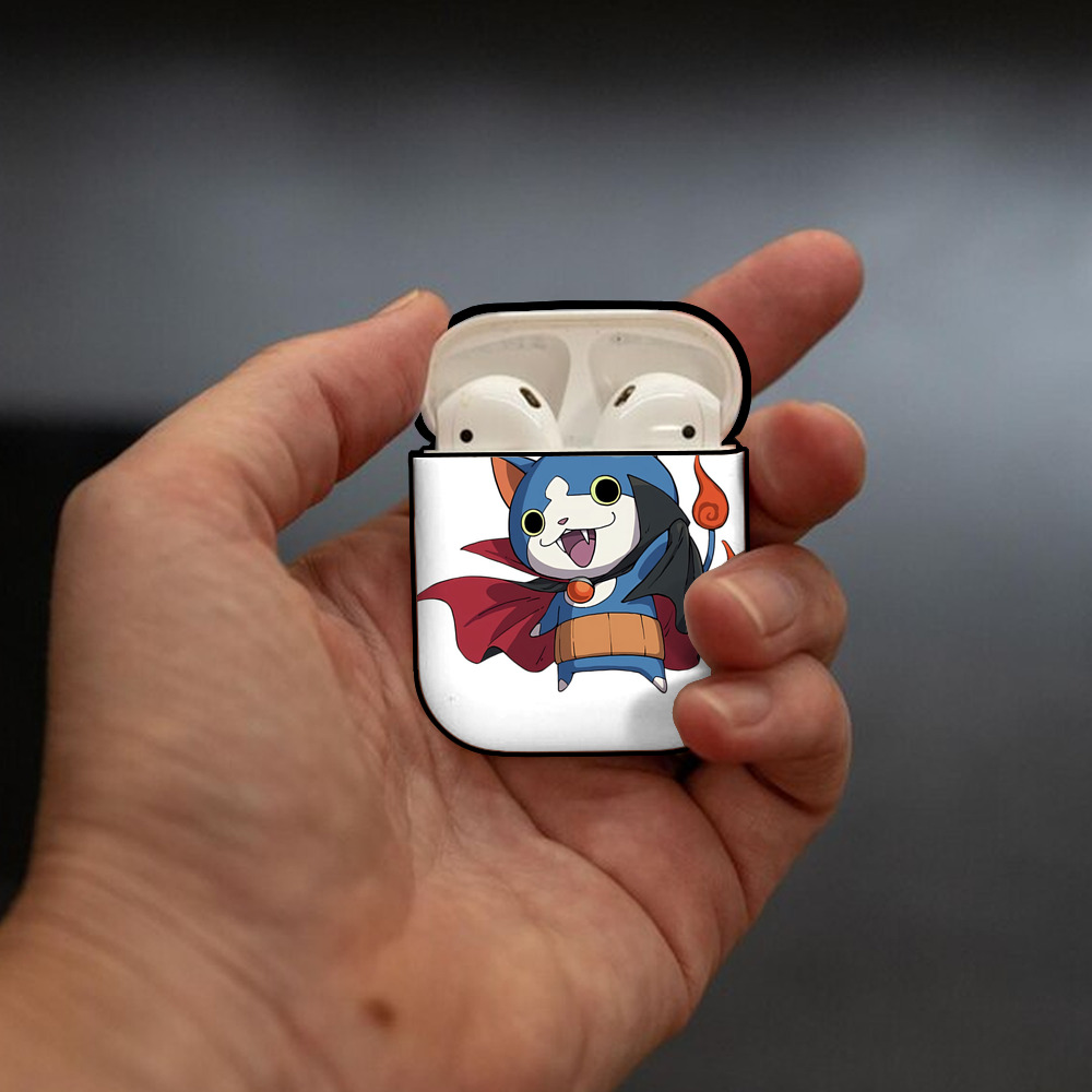 妖怪ウォッチ Yo-kai Watch AirPods 第2世代保護ケース ハードシェル ブラック 耐衝撃・防指紋・カラビナ付き