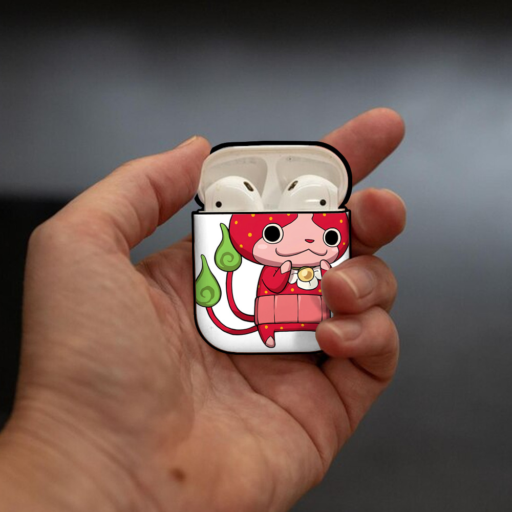 妖怪ウォッチ Yo-kai Watch AirPods 第2世代保護ケース ハードシェル ブラック 耐衝撃・防指紋・カラビナ付き