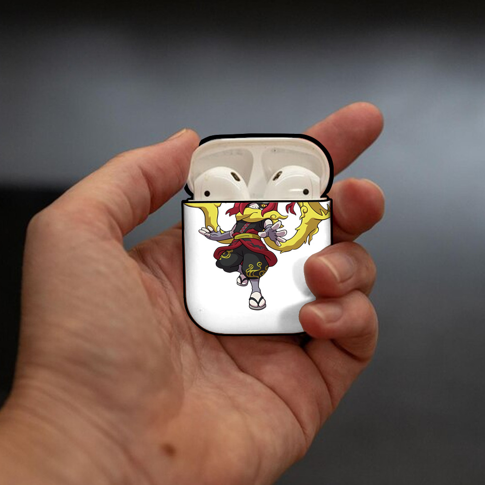 妖怪ウォッチ Yo-kai Watch AirPods 第2世代保護ケース ハードシェル ブラック 耐衝撃・防指紋・カラビナ付き