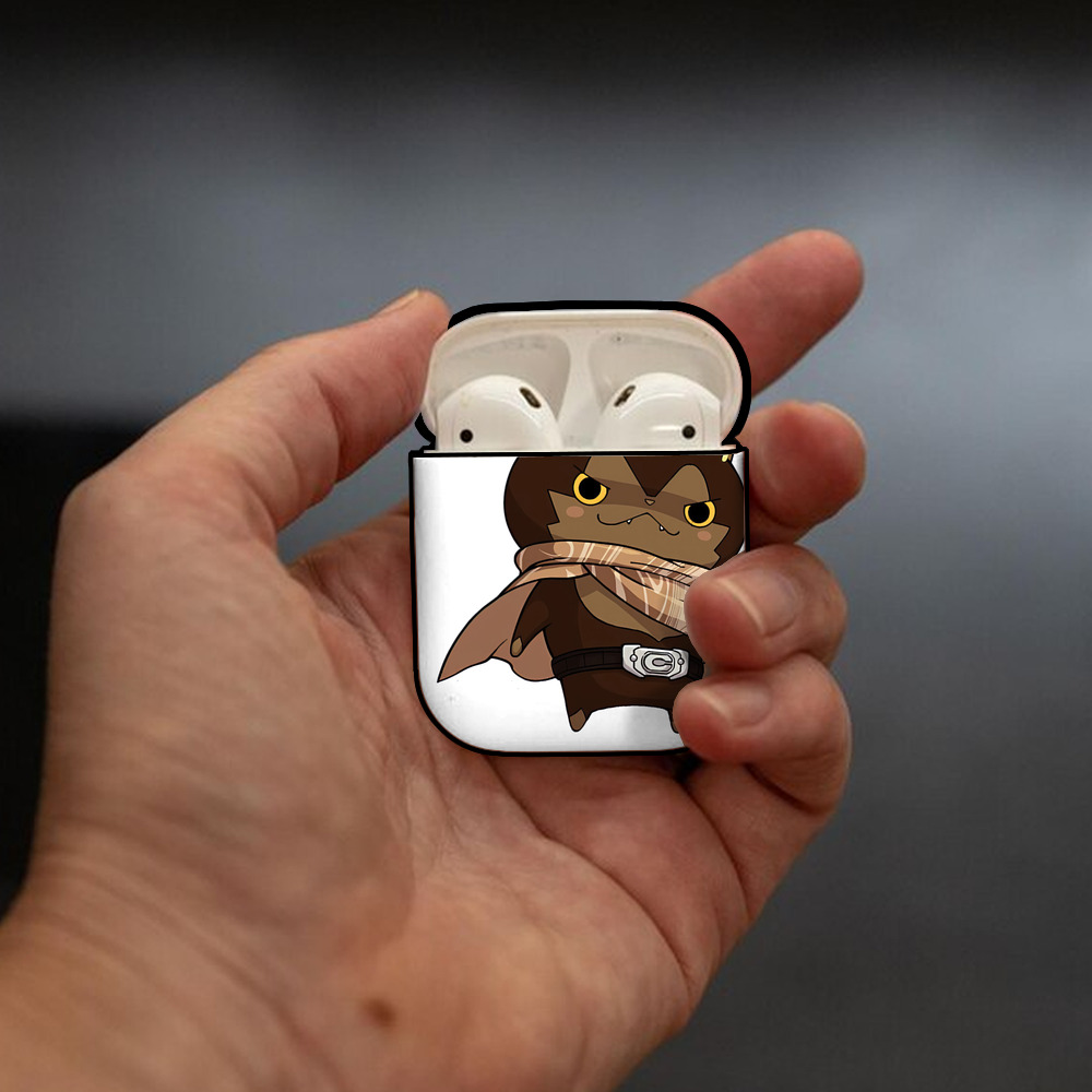 妖怪ウォッチ Yo-kai Watch AirPods 第2世代保護ケース ハードシェル ブラック 耐衝撃・防指紋・カラビナ付き