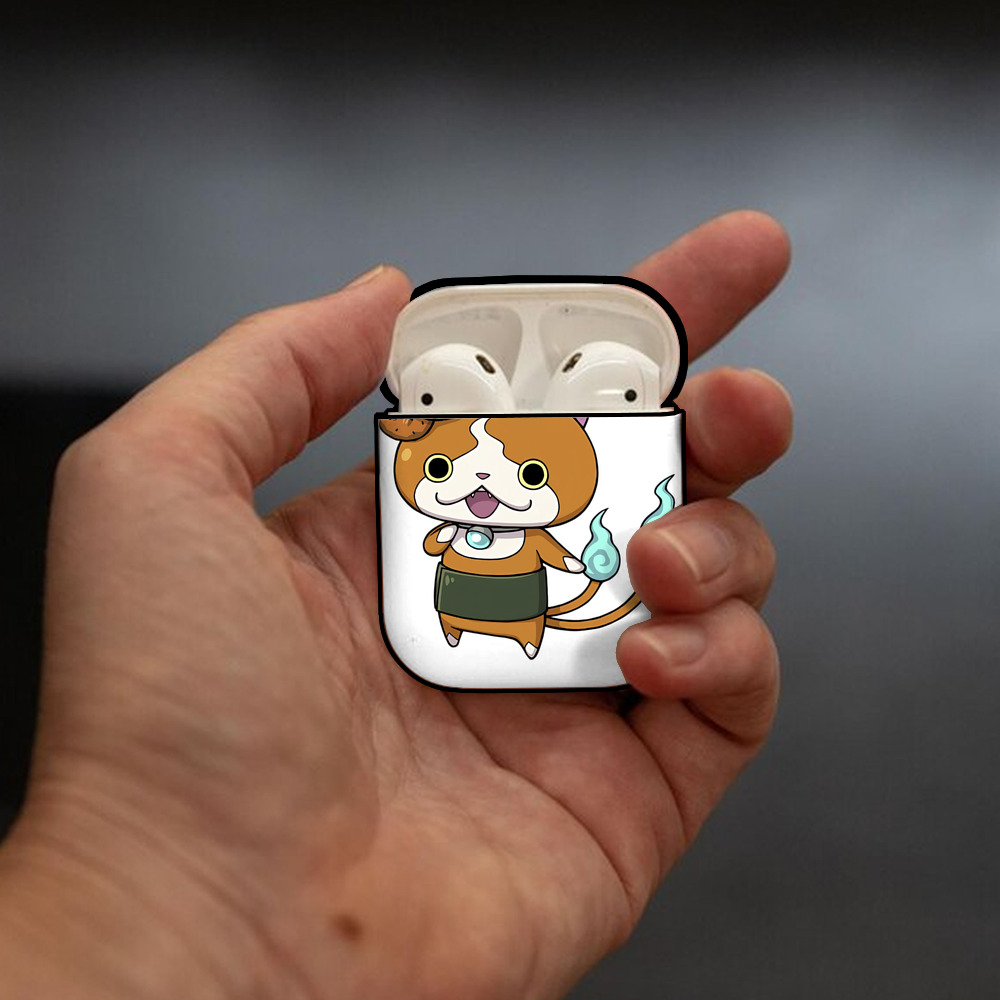 妖怪ウォッチ Yo-kai Watch AirPods 第2世代保護ケース ハードシェル ブラック 耐衝撃・防指紋・カラビナ付き