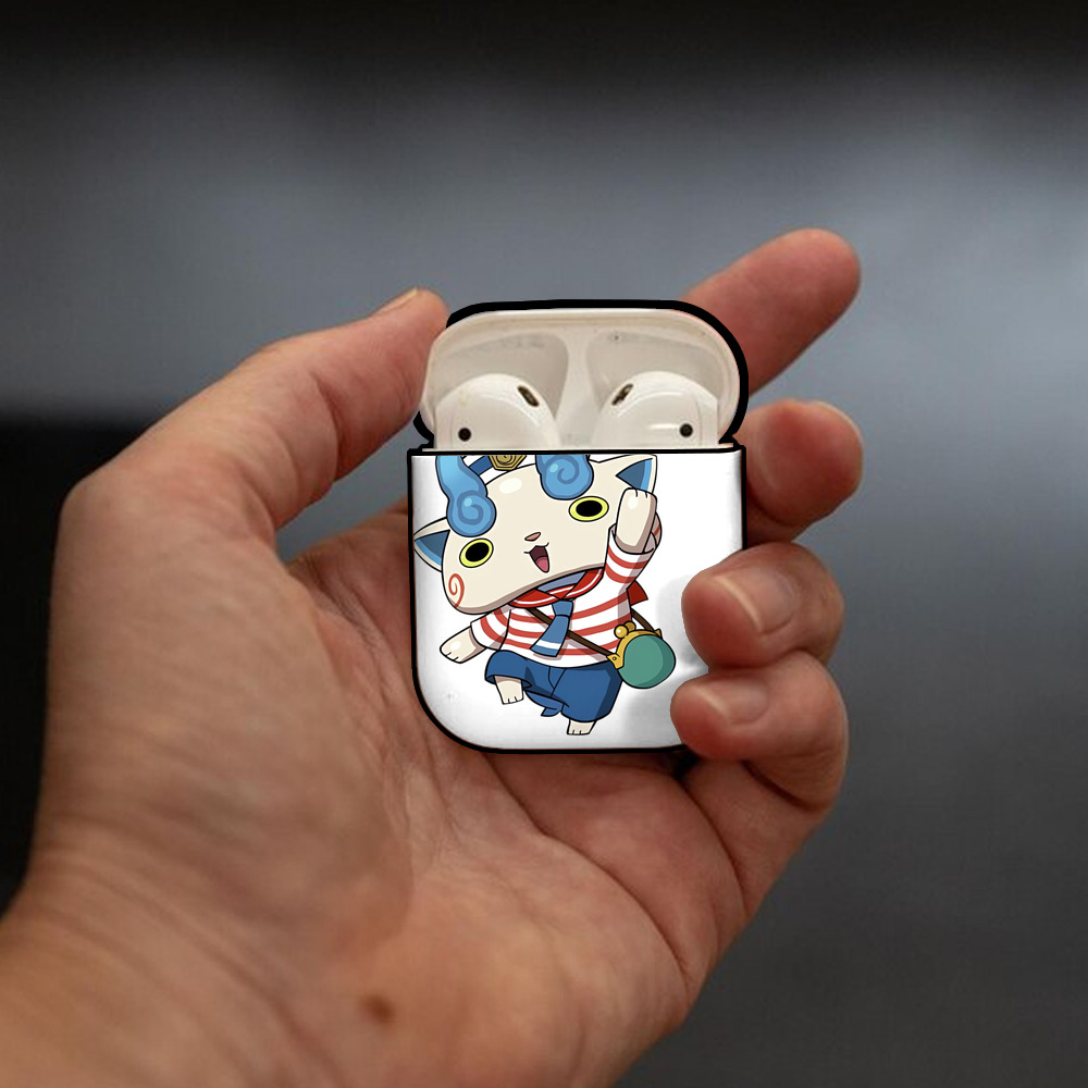 妖怪ウォッチ Yo-kai Watch AirPods 第2世代保護ケース ハードシェル ブラック 耐衝撃・防指紋・カラビナ付き