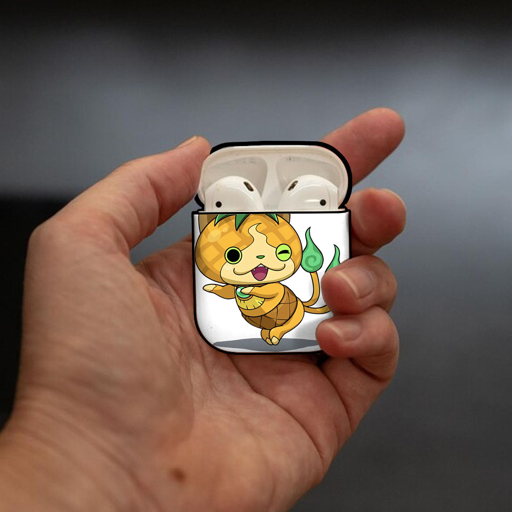 妖怪ウォッチ Yo-kai Watch AirPods 第2世代保護ケース ハードシェル ブラック 耐衝撃・防指紋・カラビナ付き