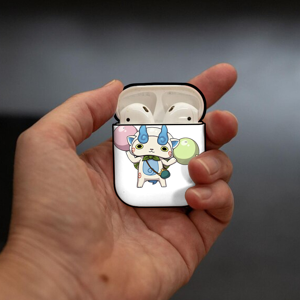 妖怪ウォッチ Yo-kai Watch AirPods 第2世代保護ケース ハードシェル ブラック 耐衝撃・防指紋・カラビナ付き