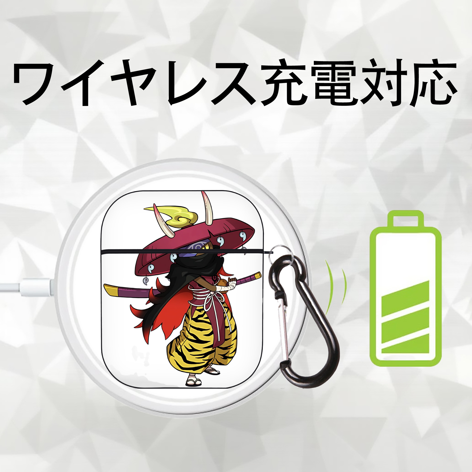 妖怪ウォッチ Yo-kai Watch AirPods 第2世代保護ケース ハードシェル ブラック 耐衝撃・防指紋・カラビナ付き