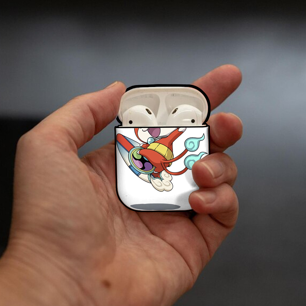 妖怪ウォッチ Yo-kai Watch AirPods 第2世代保護ケース ハードシェル ブラック 耐衝撃・防指紋・カラビナ付き
