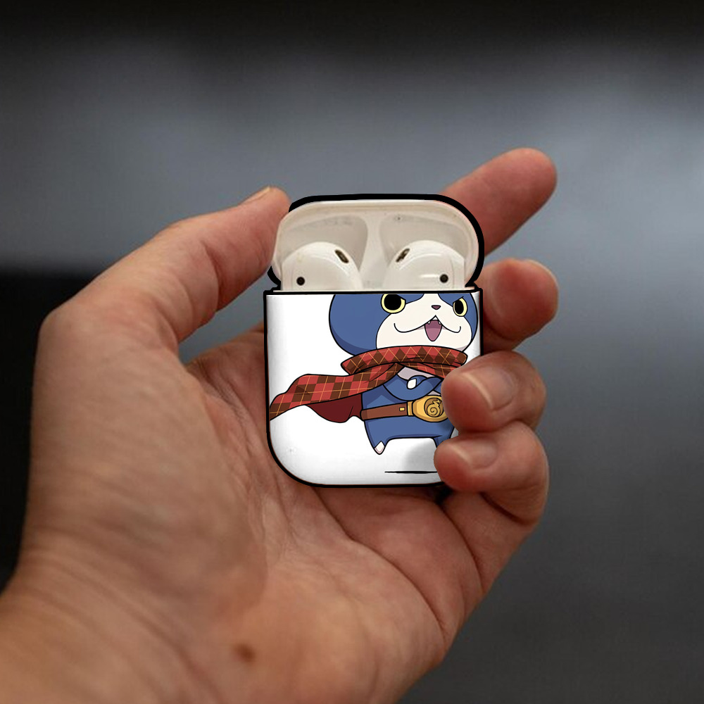 妖怪ウォッチ Yo-kai Watch AirPods 第2世代保護ケース ハードシェル ブラック 耐衝撃・防指紋・カラビナ付き
