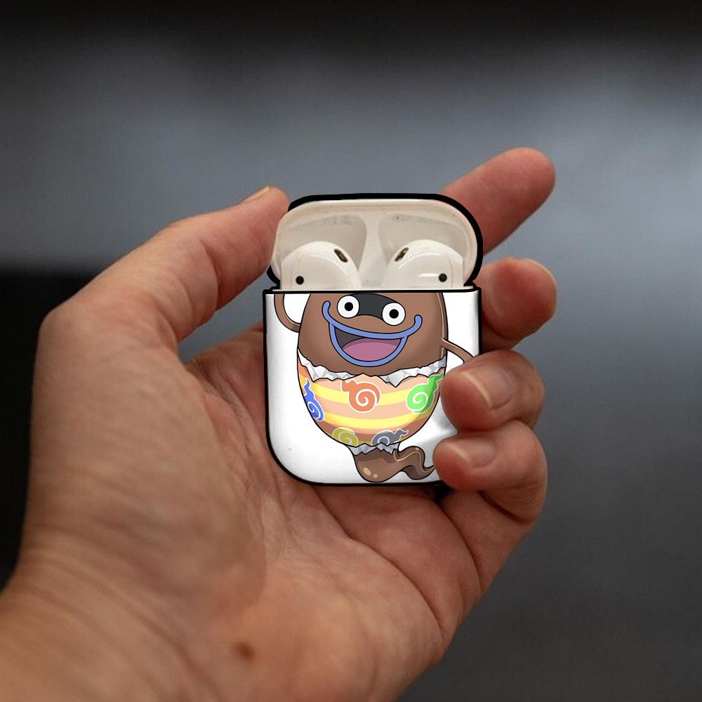 妖怪ウォッチ Yo-kai Watch AirPods 第2世代保護ケース ハードシェル ブラック 耐衝撃・防指紋・カラビナ付き