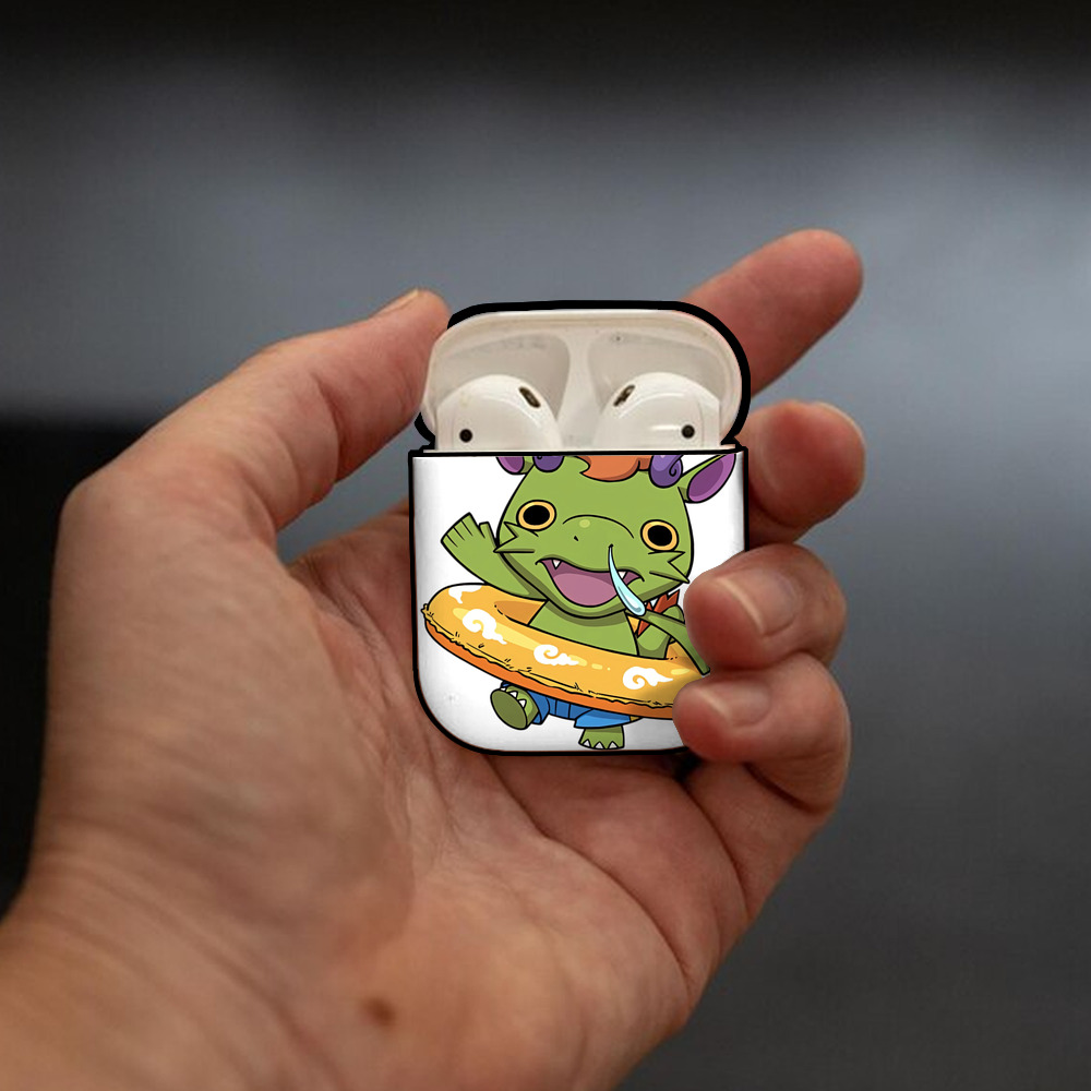 妖怪ウォッチ Yo-kai Watch AirPods 第2世代保護ケース ハードシェル ブラック 耐衝撃・防指紋・カラビナ付き