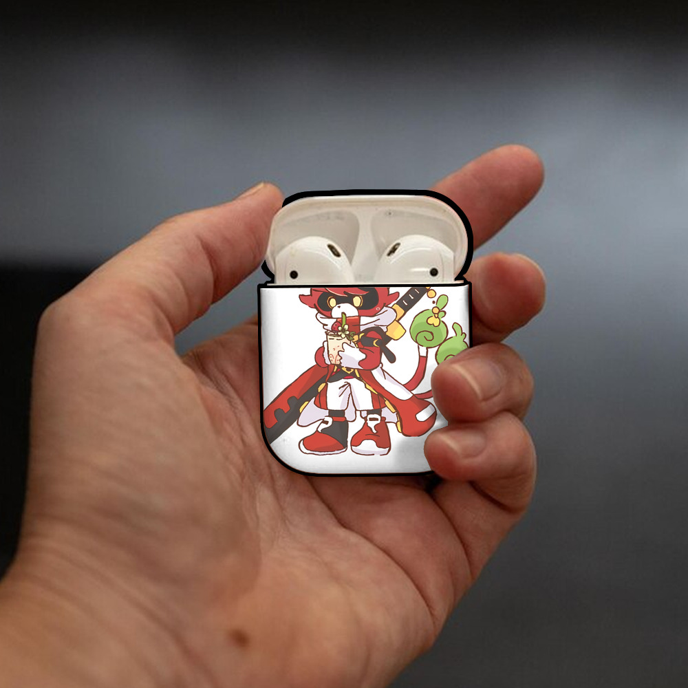 妖怪ウォッチ Yo-kai Watch AirPods 第2世代保護ケース ハードシェル ブラック 耐衝撃・防指紋・カラビナ付き