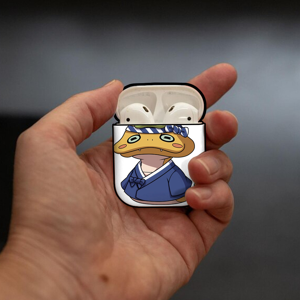 妖怪ウォッチ Yo-kai Watch AirPods 第2世代保護ケース ハードシェル ブラック 耐衝撃・防指紋・カラビナ付き