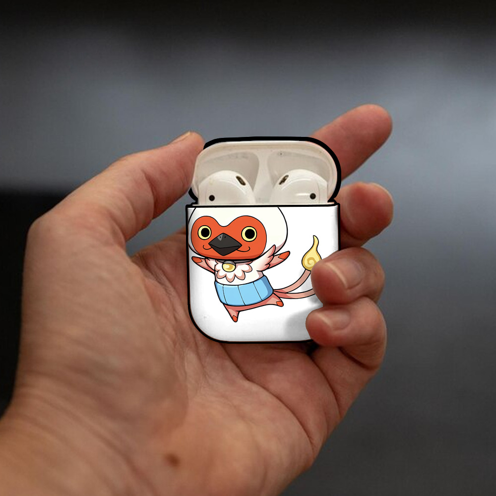 妖怪ウォッチ Yo-kai Watch AirPods 第2世代保護ケース ハードシェル ブラック 耐衝撃・防指紋・カラビナ付き