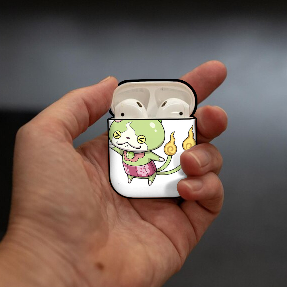 妖怪ウォッチ Yo-kai Watch AirPods 第2世代保護ケース ハードシェル ブラック 耐衝撃・防指紋・カラビナ付き