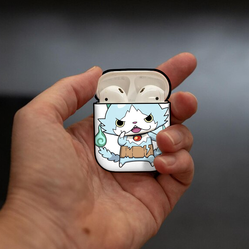 妖怪ウォッチ Yo-kai Watch AirPods 第2世代保護ケース ハードシェル ブラック 耐衝撃・防指紋・カラビナ付き