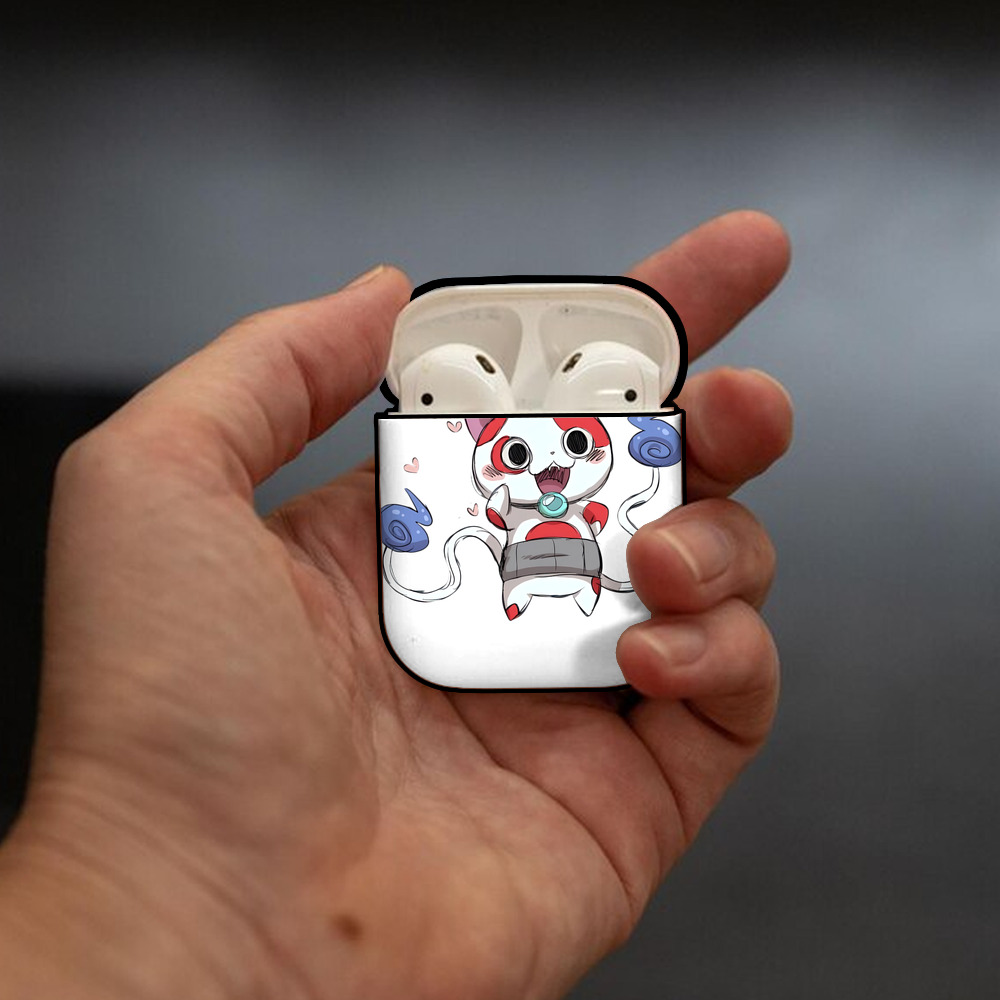 妖怪ウォッチ Yo-kai Watch AirPods 第2世代保護ケース ハードシェル ブラック 耐衝撃・防指紋・カラビナ付き