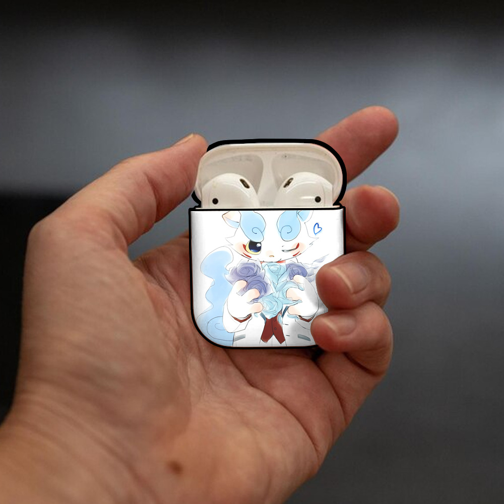 妖怪ウォッチ Yo-kai Watch AirPods 第2世代保護ケース ハードシェル ブラック 耐衝撃・防指紋・カラビナ付き