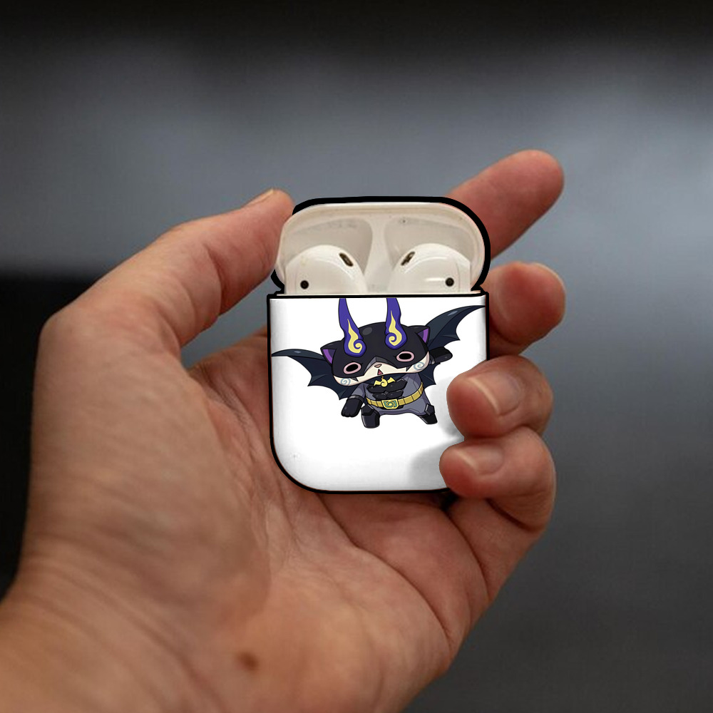 妖怪ウォッチ Yo-kai Watch AirPods 第2世代保護ケース ハードシェル ブラック 耐衝撃・防指紋・カラビナ付き
