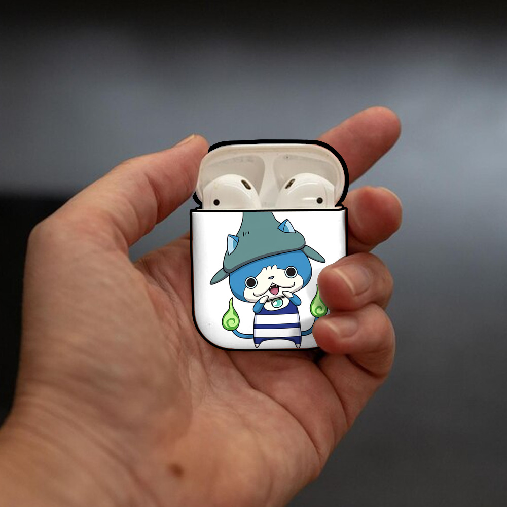 妖怪ウォッチ Yo-kai Watch AirPods 第2世代保護ケース ハードシェル ブラック 耐衝撃・防指紋・カラビナ付き