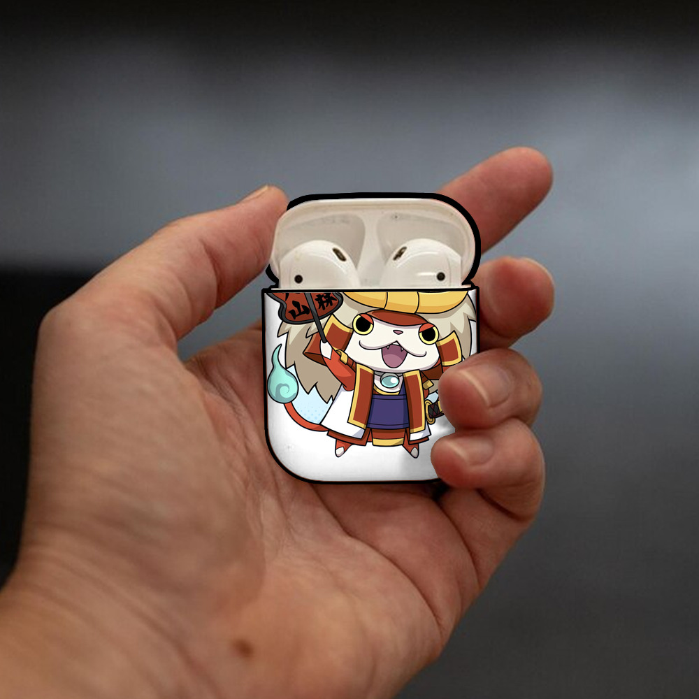 妖怪ウォッチ Yo-kai Watch AirPods 第2世代保護ケース ハードシェル ブラック 耐衝撃・防指紋・カラビナ付き