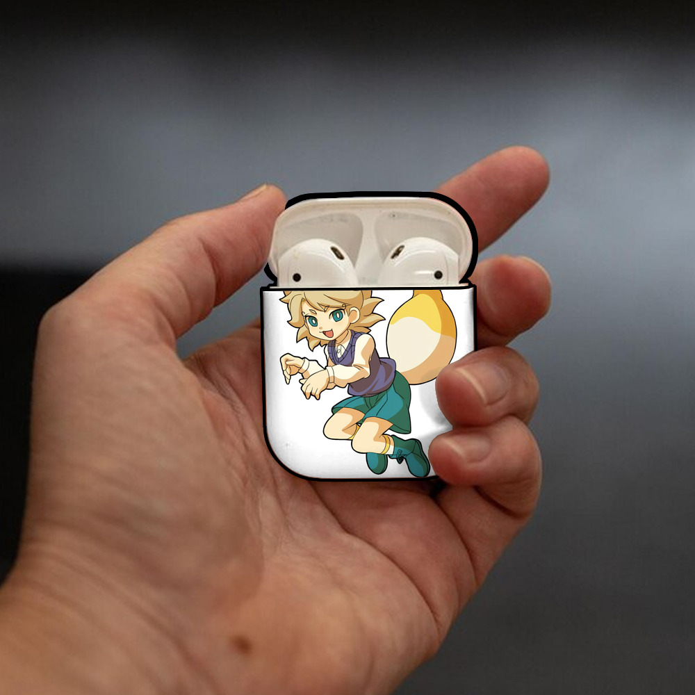 妖怪ウォッチ Yo-kai Watch AirPods 第2世代保護ケース ハードシェル ブラック 耐衝撃・防指紋・カラビナ付き
