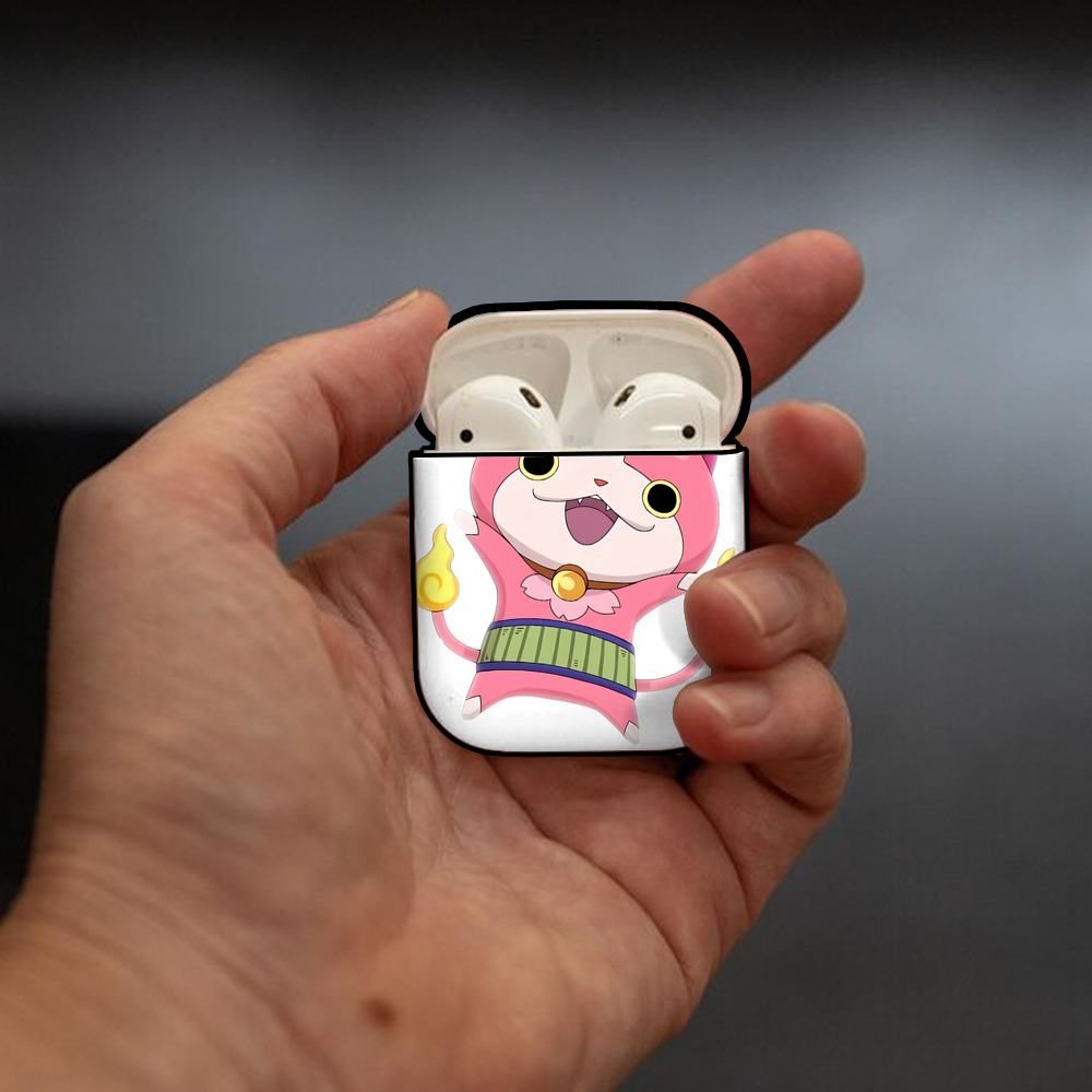 妖怪ウォッチ Yo-kai Watch AirPods 第2世代保護ケース ハードシェル ブラック 耐衝撃・防指紋・カラビナ付き