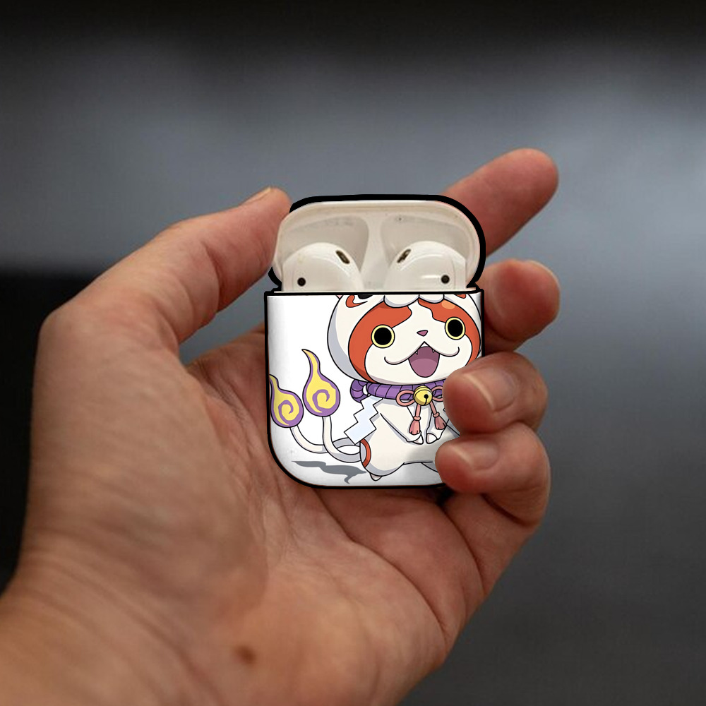 妖怪ウォッチ Yo-kai Watch AirPods 第2世代保護ケース ハードシェル ブラック 耐衝撃・防指紋・カラビナ付き