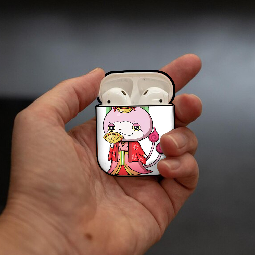 妖怪ウォッチ Yo-kai Watch AirPods 第2世代保護ケース ハードシェル ブラック 耐衝撃・防指紋・カラビナ付き