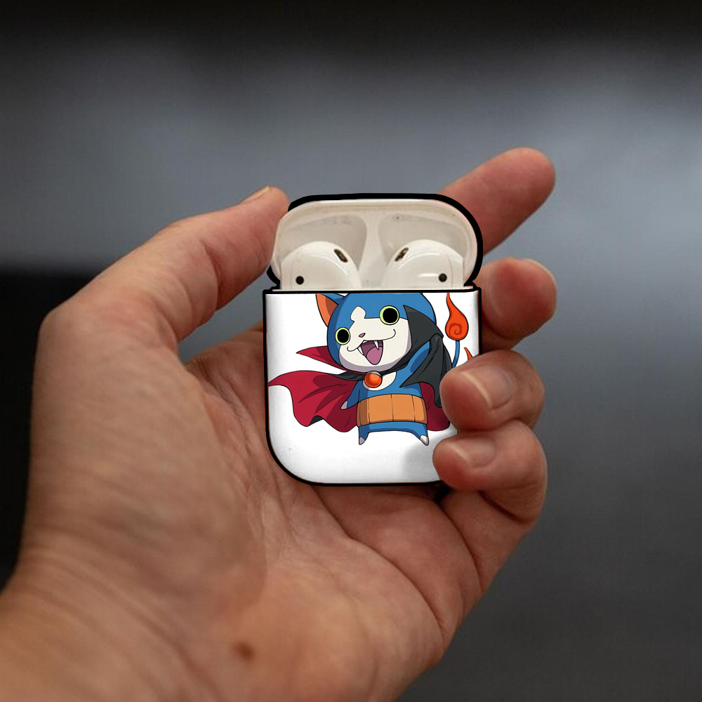 妖怪ウォッチ Yo-kai Watch AirPods 第2世代保護ケース ハードシェル ブラック 耐衝撃・防指紋・カラビナ付き